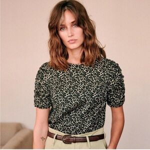 Sezane Kate Blouse Leopard Print Size 38 (6) - Rare!